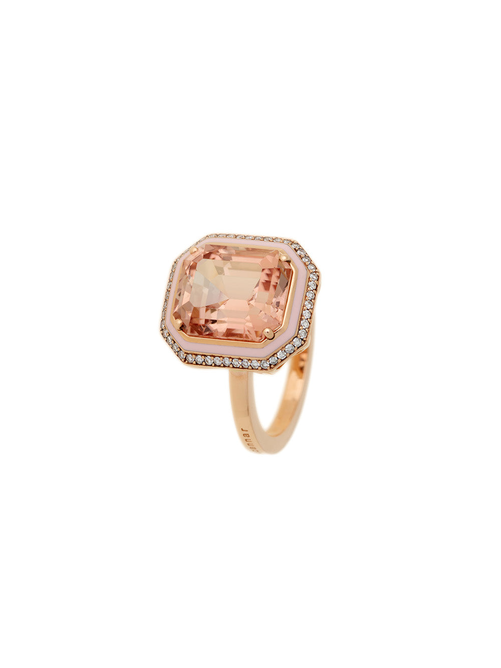 BAGUE MINA OR ROSE 18K, TOURMALINE & DIAMANTS