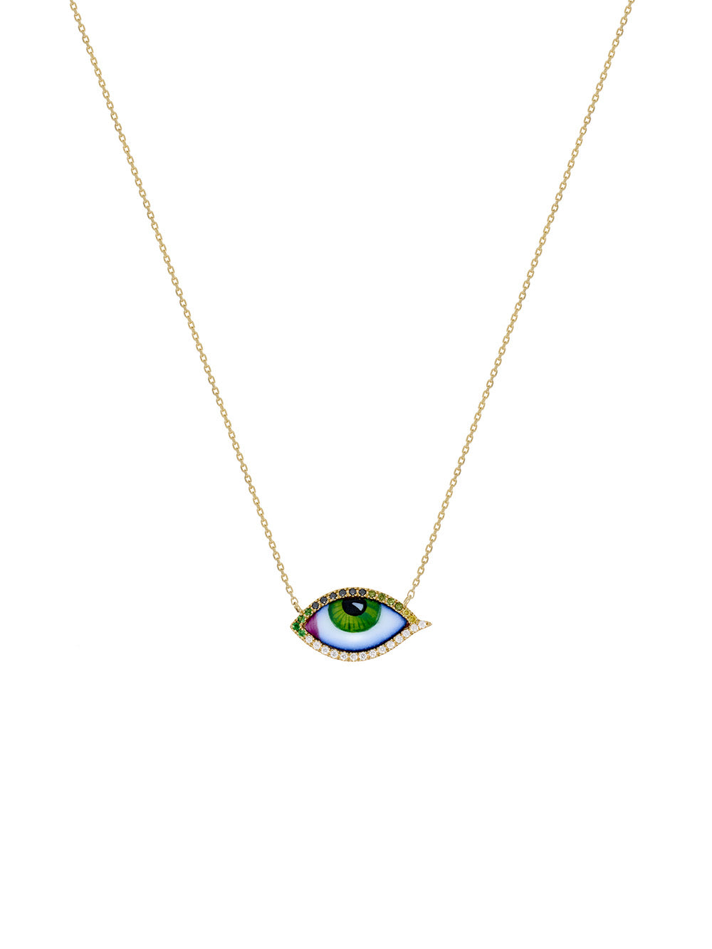 SMALL GREEN DIAMOND & TSAVORITE NECKLACE