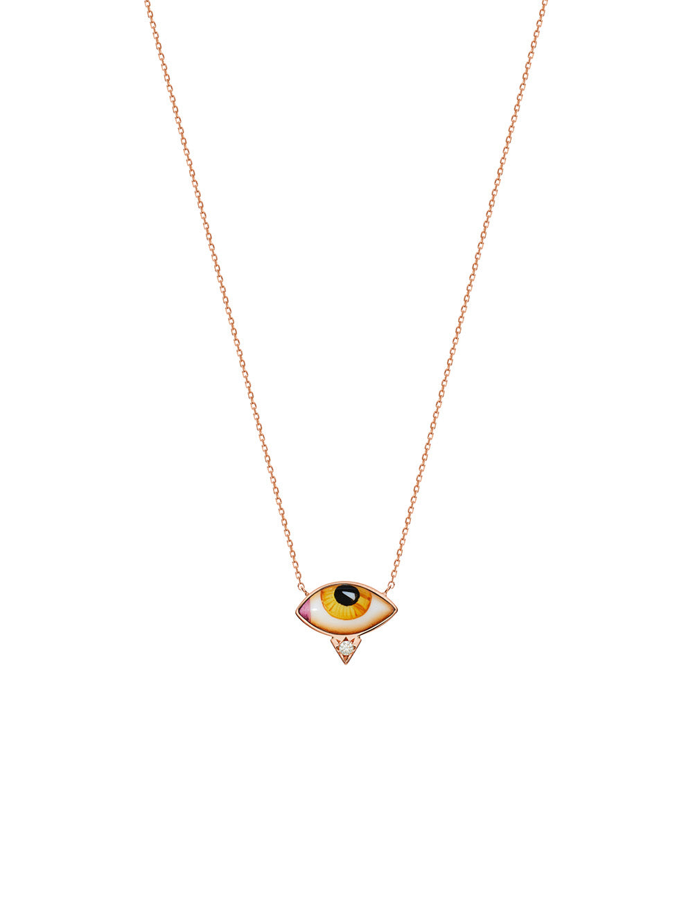 EYE NECKLACE SMALL AMBER DIAM
