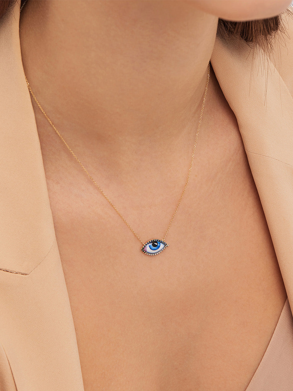 SMALL BLUE DIAMOND & SAPPHIRE NECKLACE