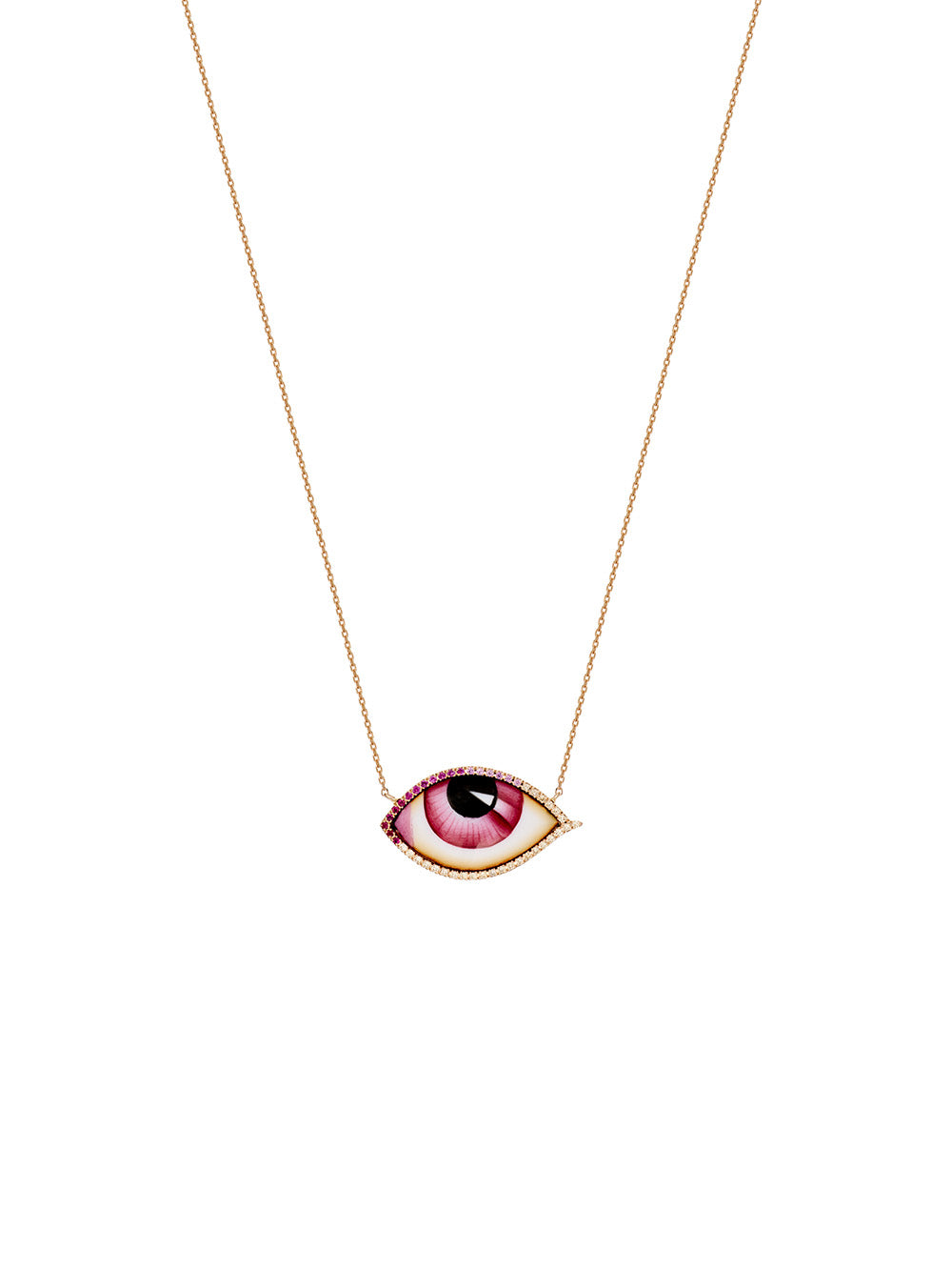 LARGE ROSE NECKLACE WITH SAPPHIRE AND DIAMONDS
