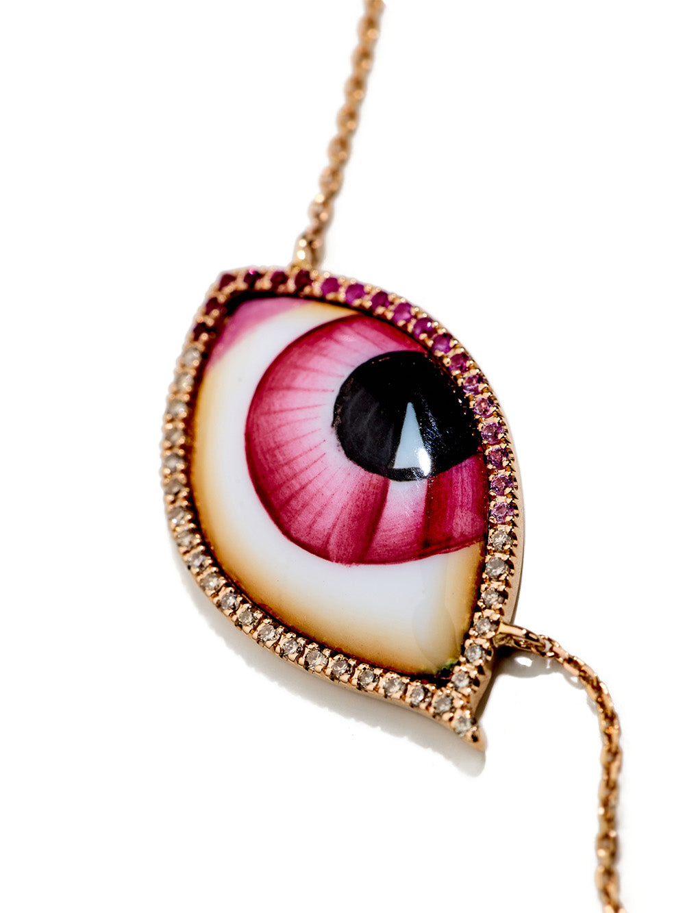 LARGE ROSE NECKLACE WITH SAPPHIRE AND DIAMONDS