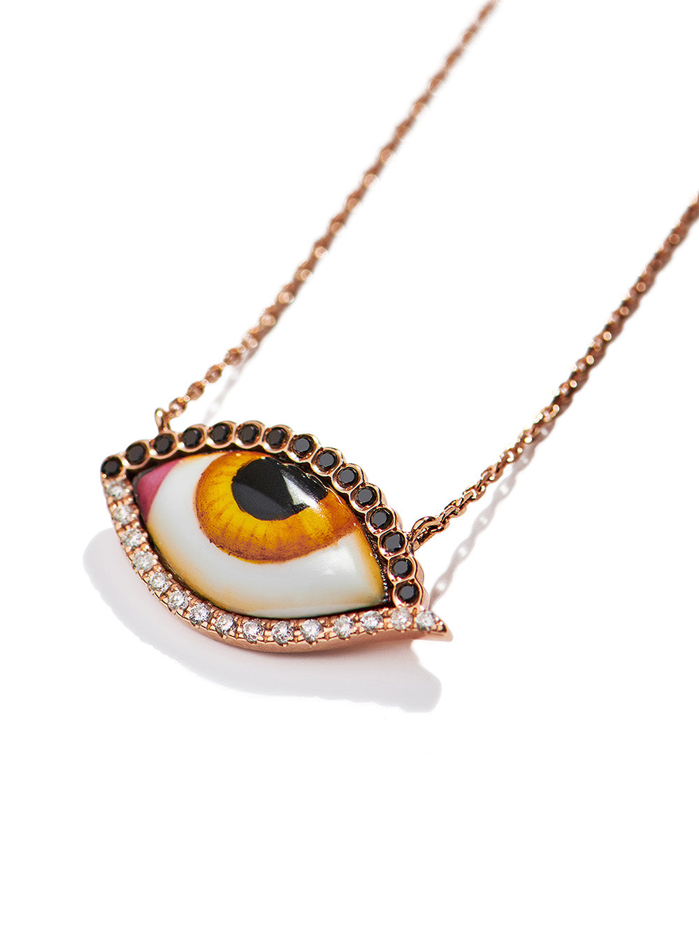 SMALL AMBER DIAMOND NECKLACE