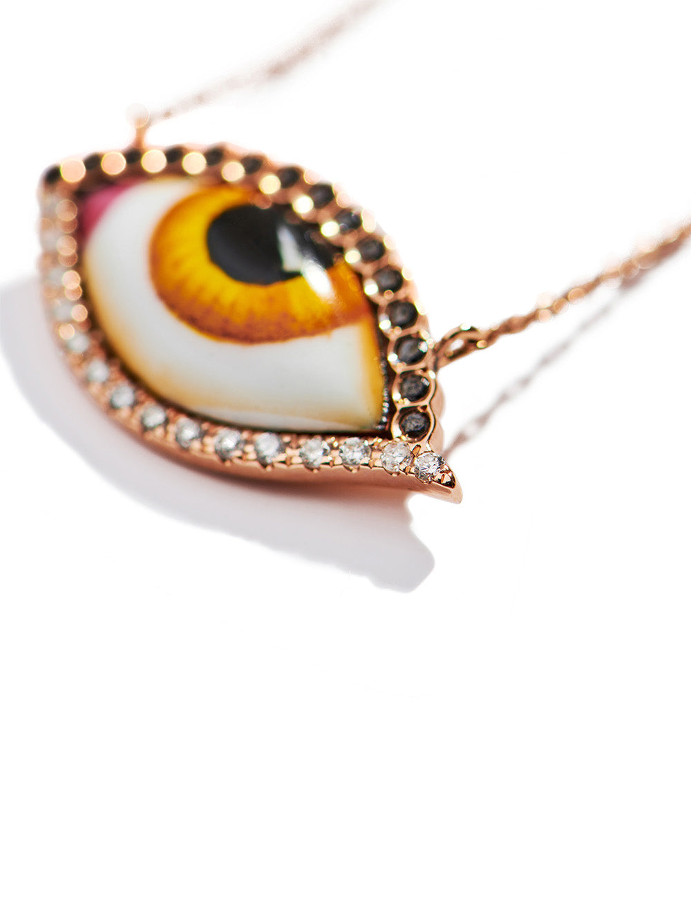 SMALL AMBER DIAMOND NECKLACE
