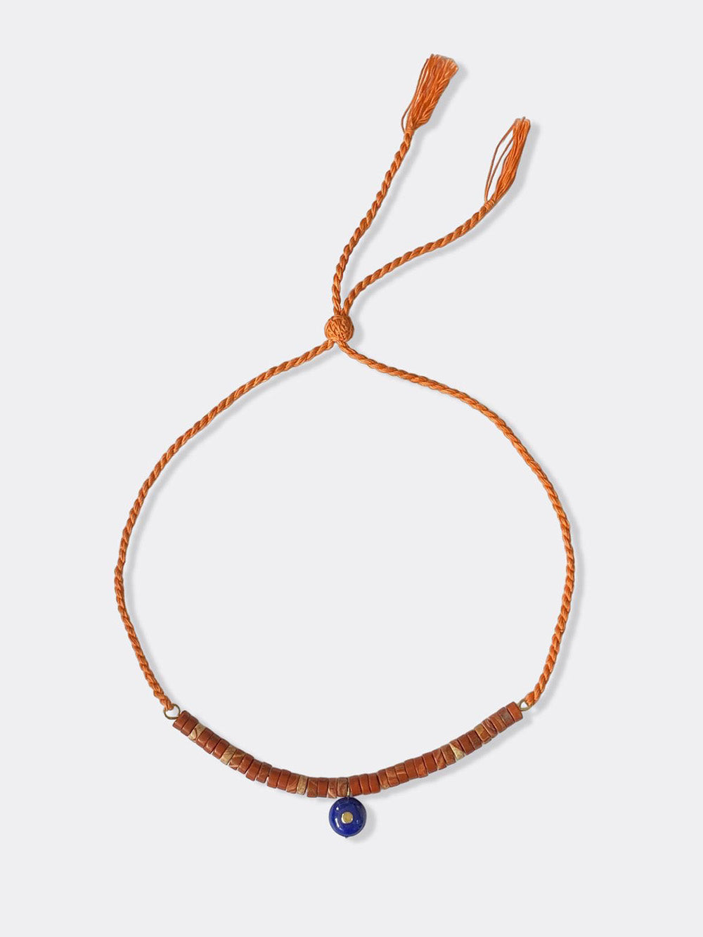 COLLIER JASPE ROUGE ET PENDENTIF LAPIS