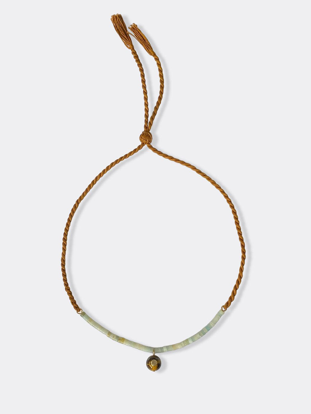 COLLIER AMAZONITE ET PENDENTIF OEIL-DE-TIGRE