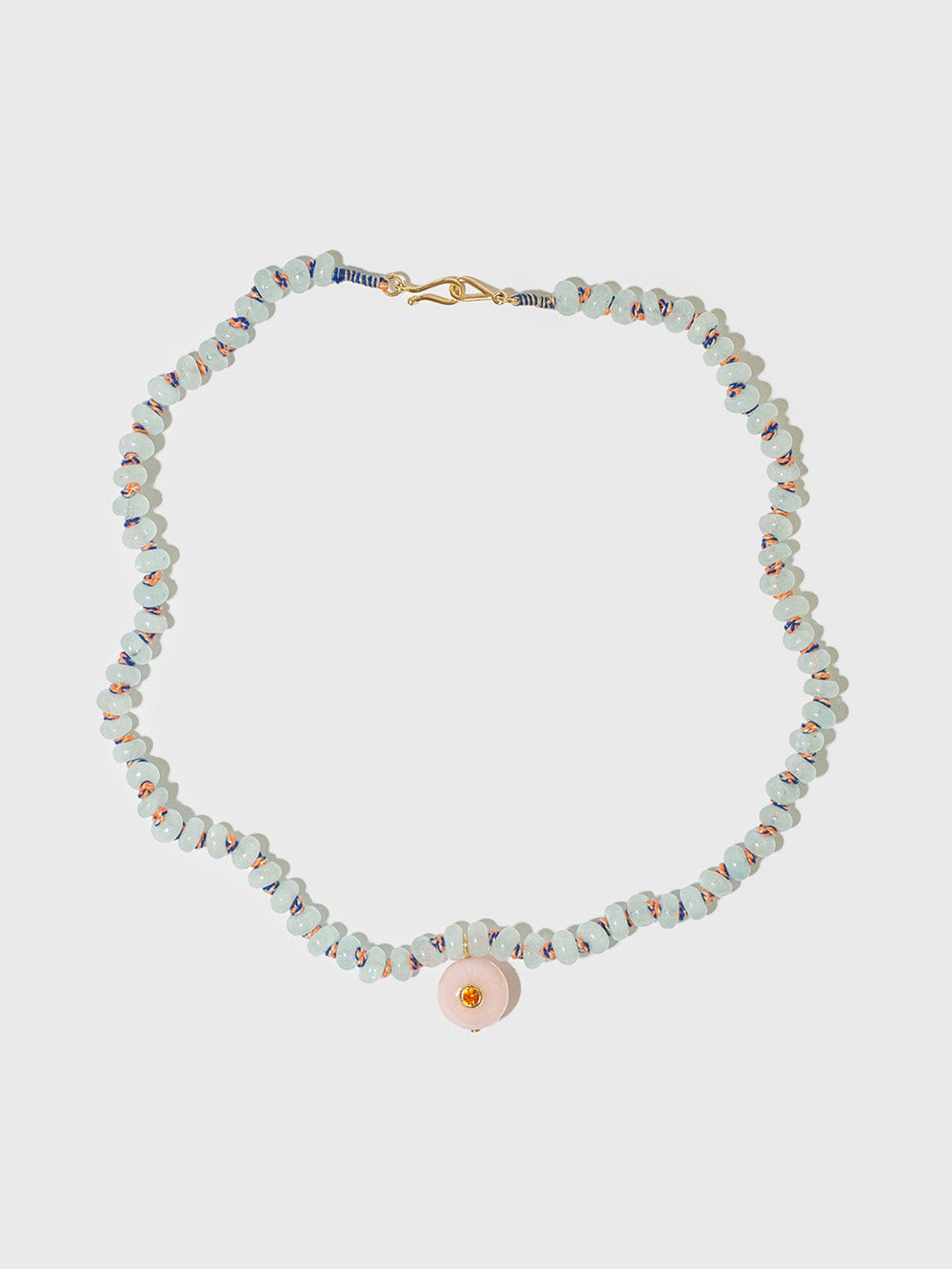 CANDY PEARL NECKLACE AQUAMARINE PINK OPAL