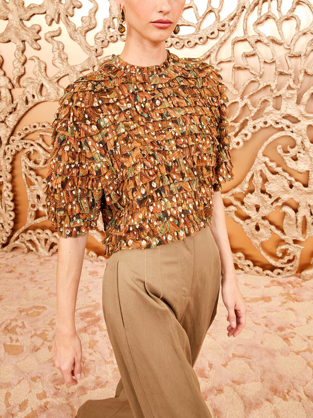 BLOUSE CARMELLA TIGER'S EYE