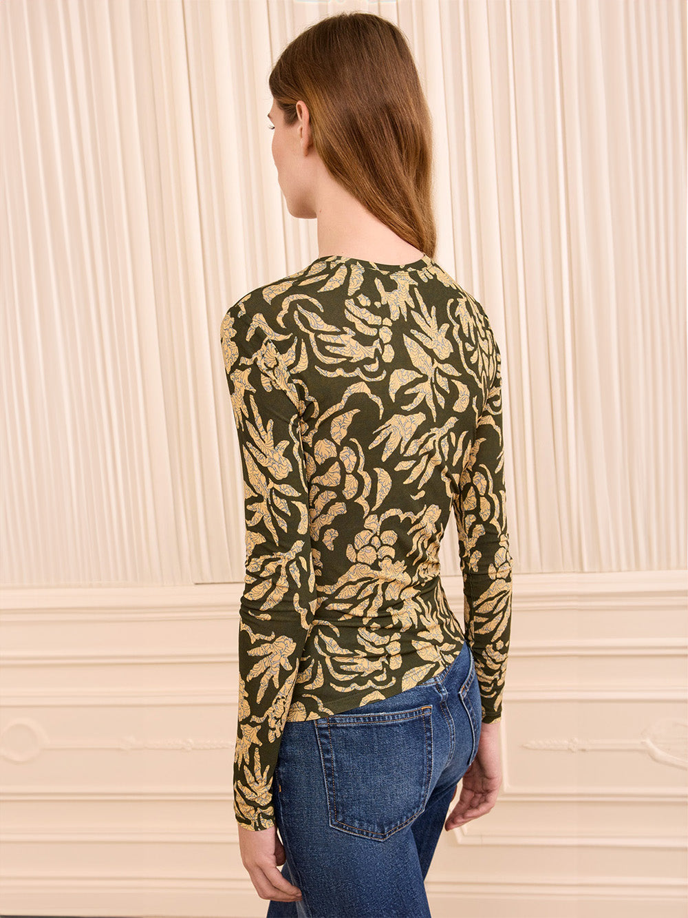 TOP ASHA KHAKI FLORAL