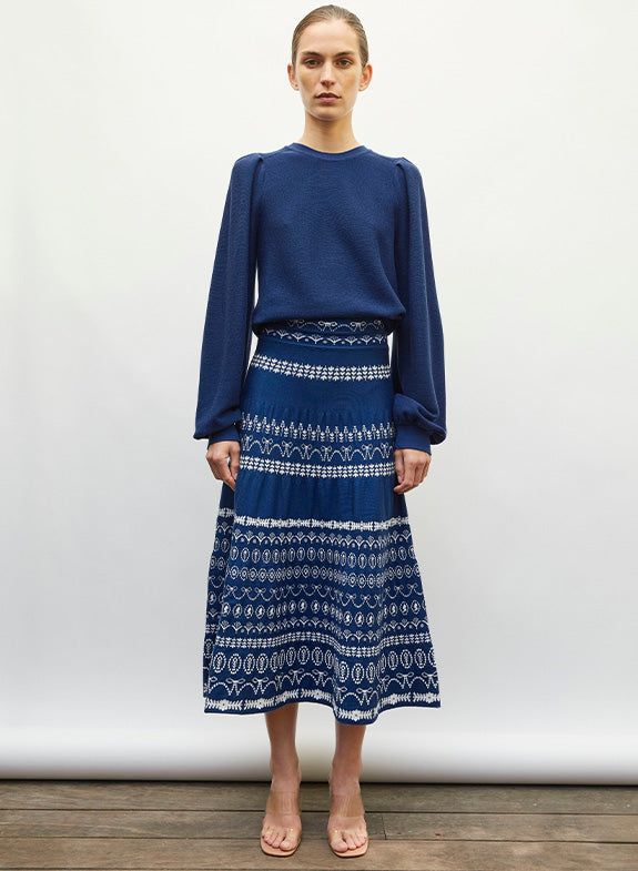 BLUE FAIENCE SKIRT