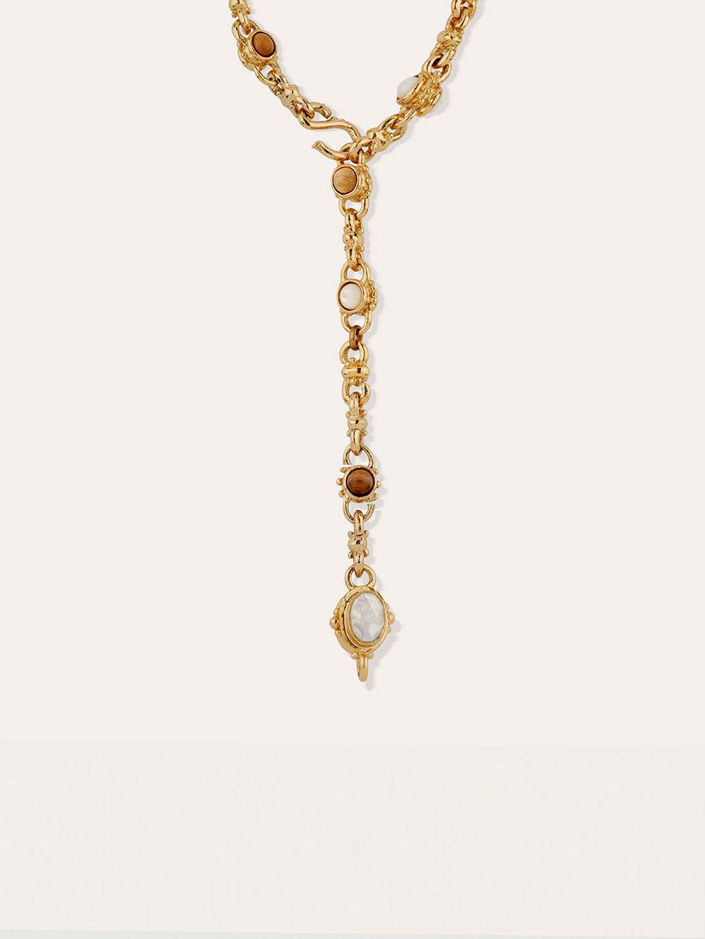 SAUTOIR AMARANTE BOIS & NACRE