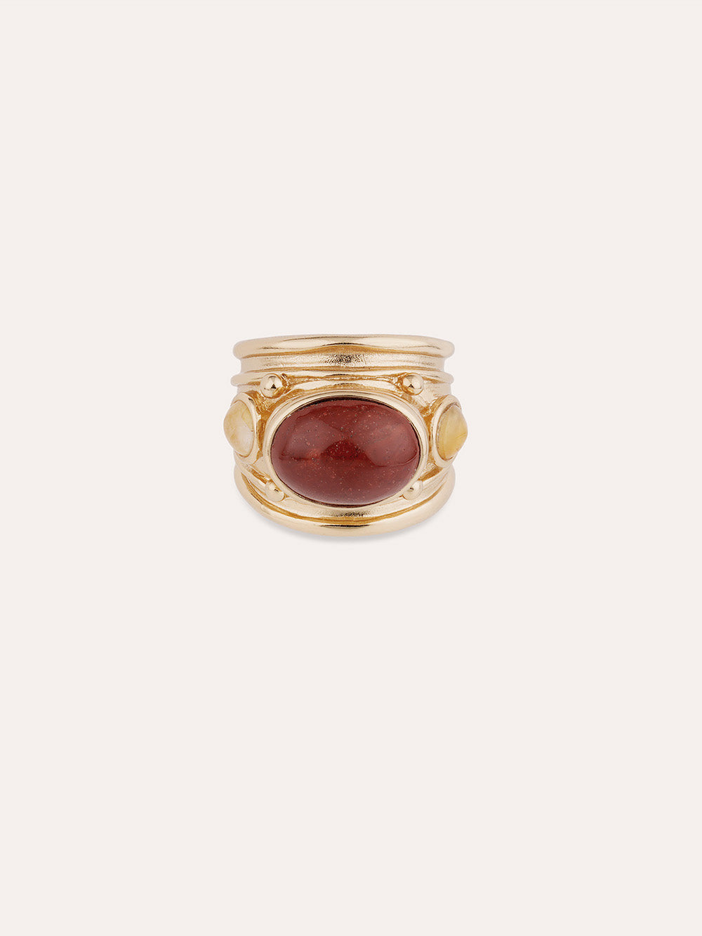 BAGUE SIMONE JASPE ROUGE