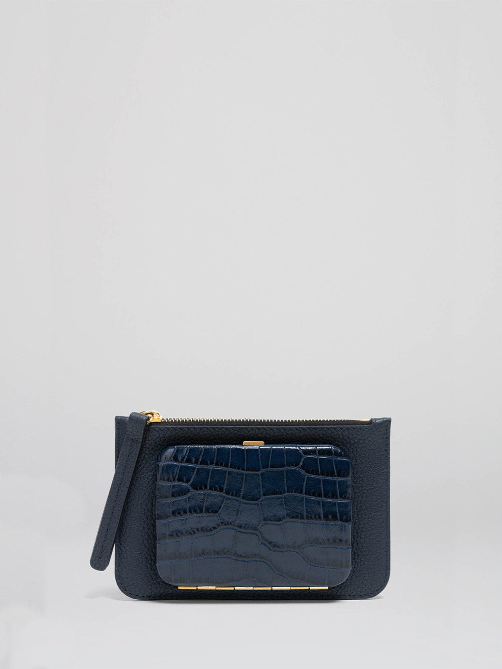 PORTE CARTE NASH NAVY BRANDON CROCO