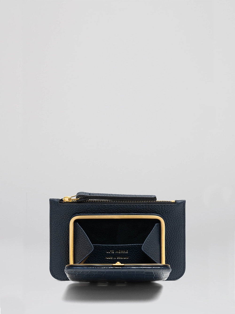 NASH NAVY BRANDON CROCO CARD HOLDER