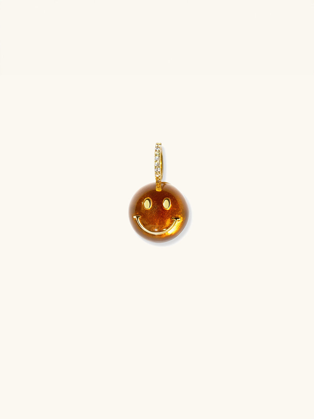PENDENTIF HAPPY FACE CITRINE & DIAMANTS