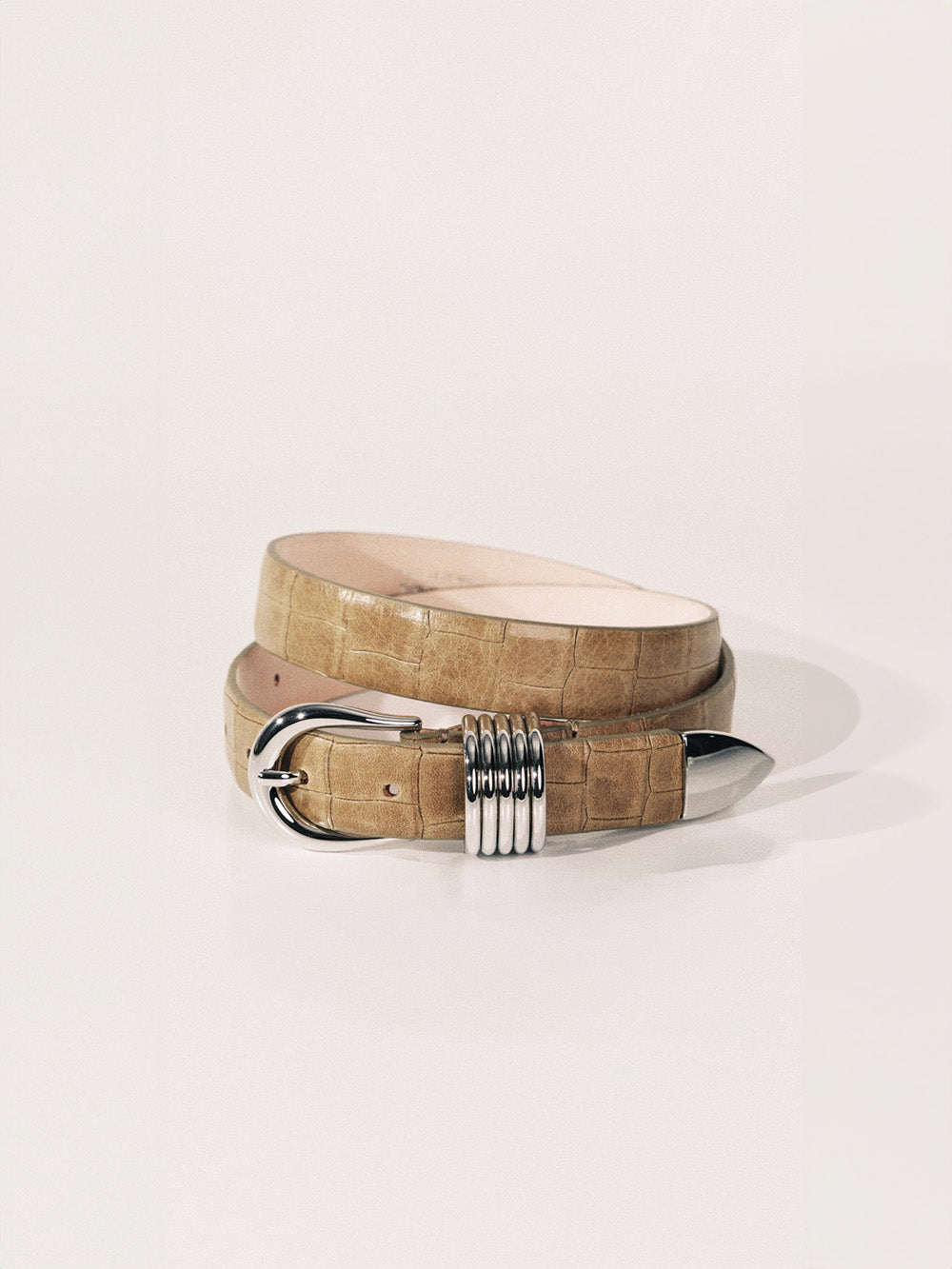 CEINTURE HOLLYHOCK SILVER CHAI ALLIGATOR