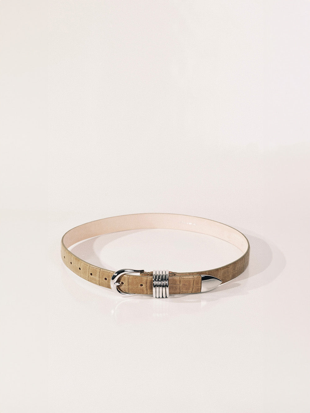 CEINTURE HOLLYHOCK SILVER CHAI ALLIGATOR