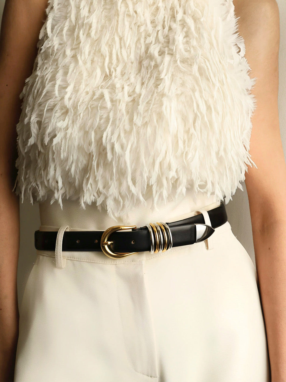 CEINTURE HOLLYHOCK MIXED METAL NOIR