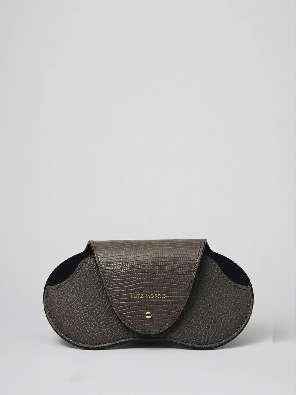 LIZARD ASPHALT LEATHER GLASSES CASE