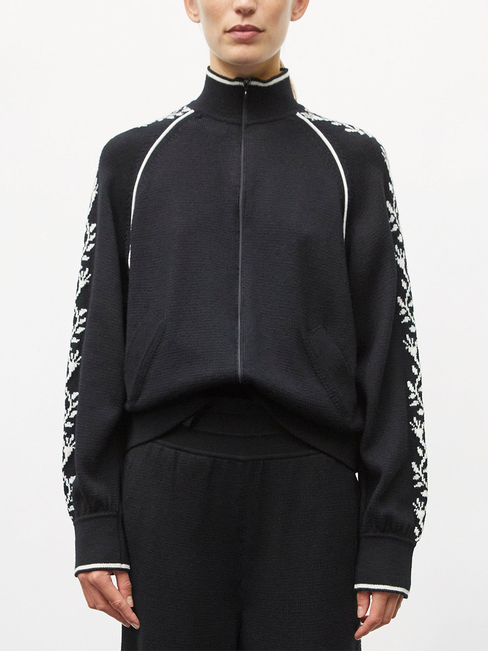 VESTE ÉBÈNE MAILLE FLORALE