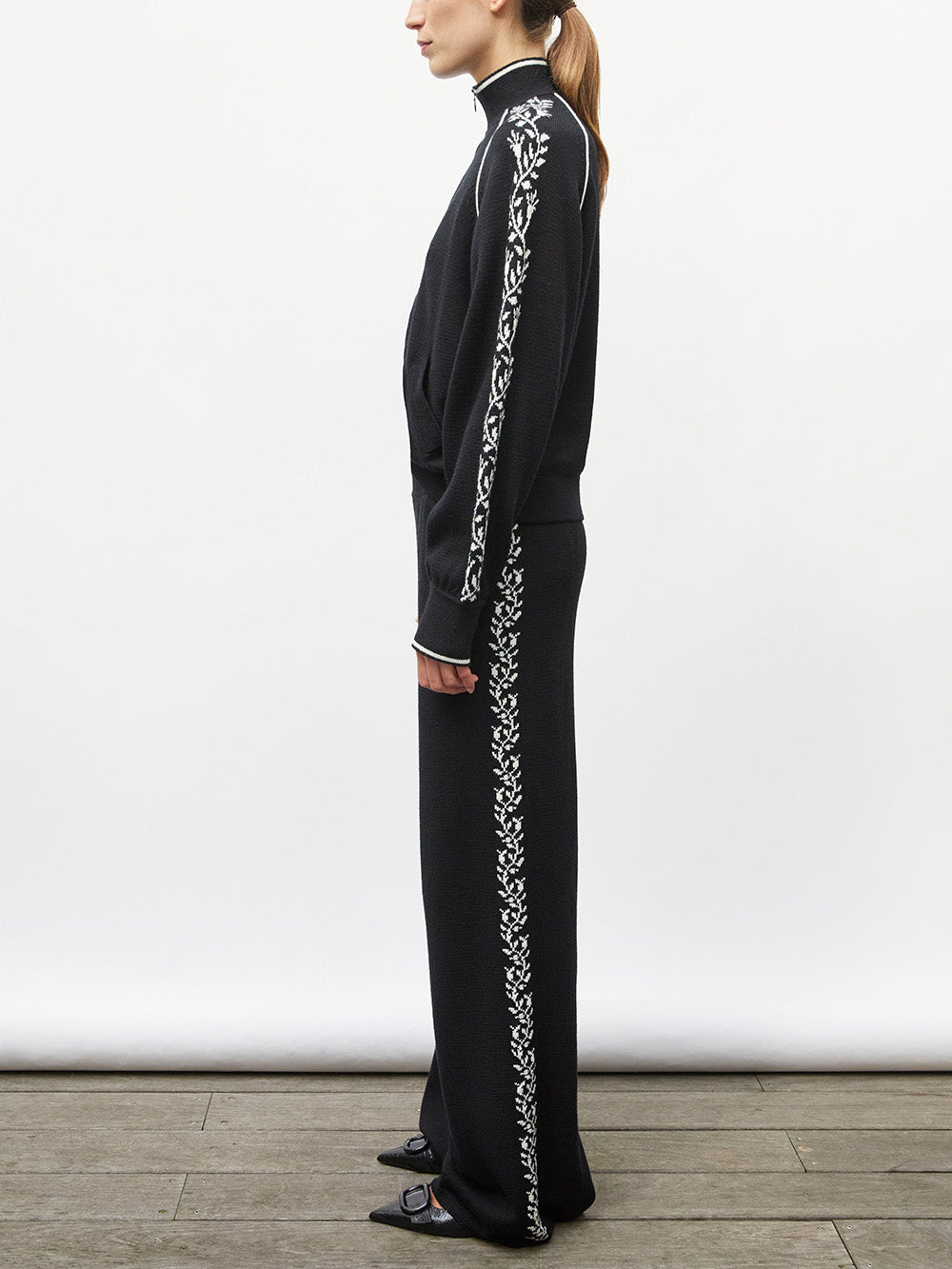 VESTE ÉBÈNE MAILLE FLORALE