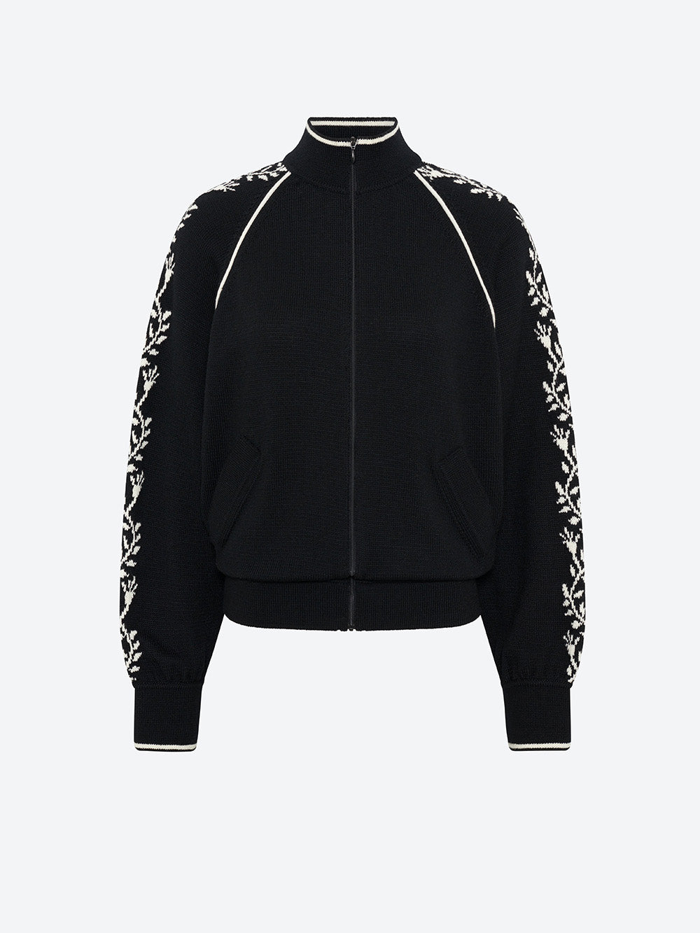 VESTE ÉBÈNE MAILLE FLORALE