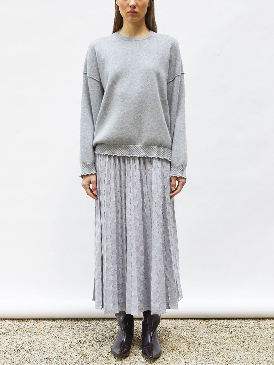 JUPE DELICATE GRIS PERLE