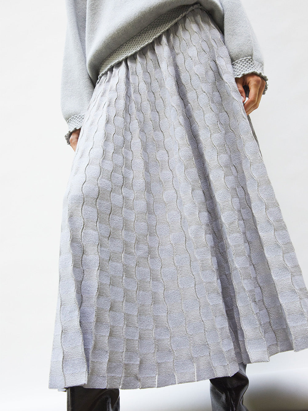 JUPE DELICATE GRIS PERLE