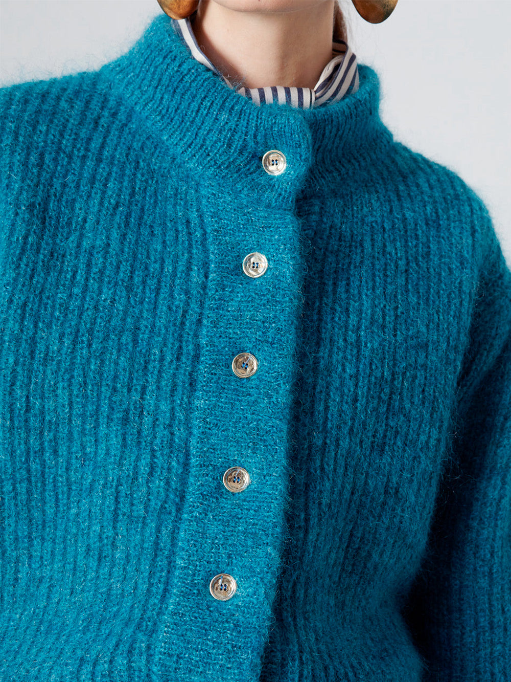 CARDIGAN LEANDRA TEAL MELANGE