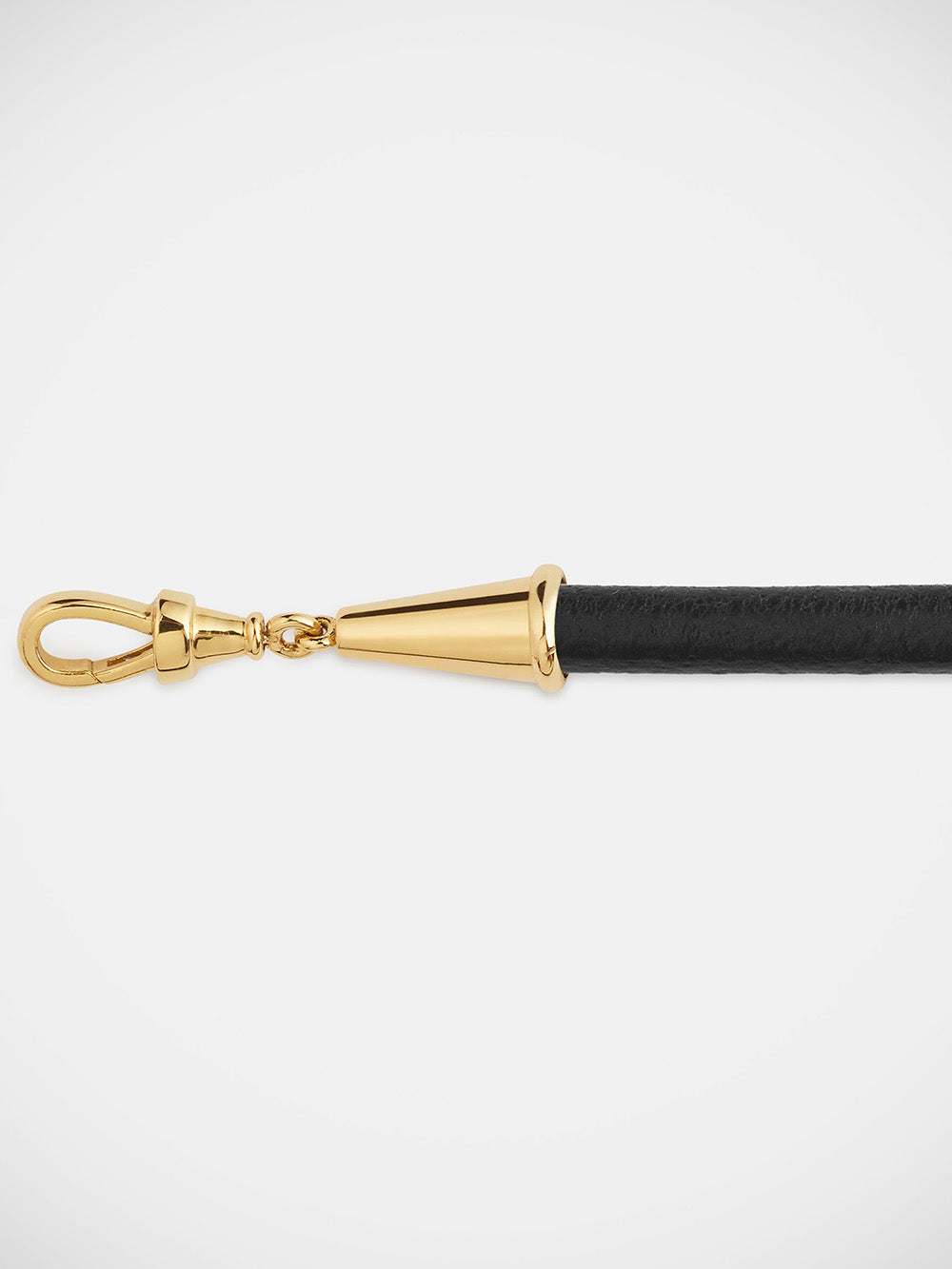 BLACK LEATHER LASSO TIE