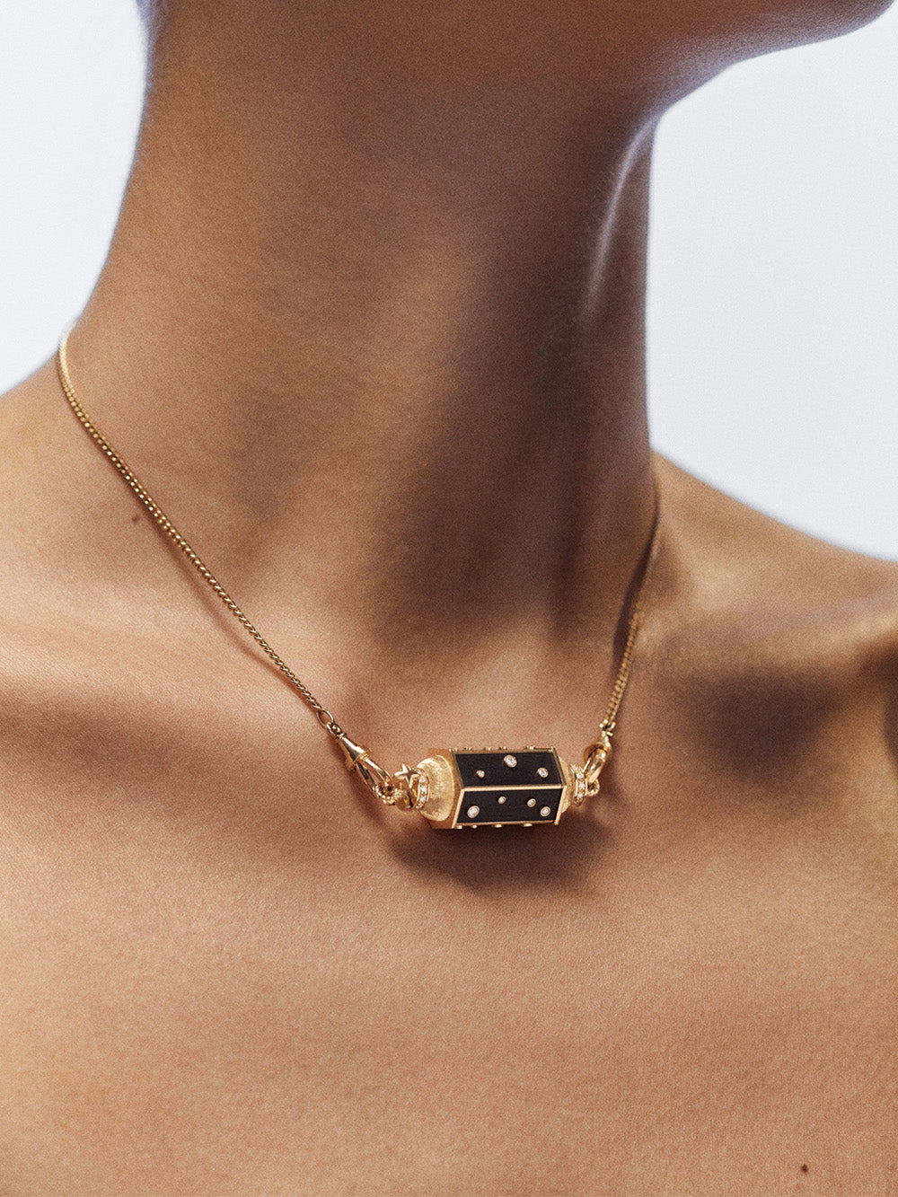 LOCKET EBONY DOT NECKLACE