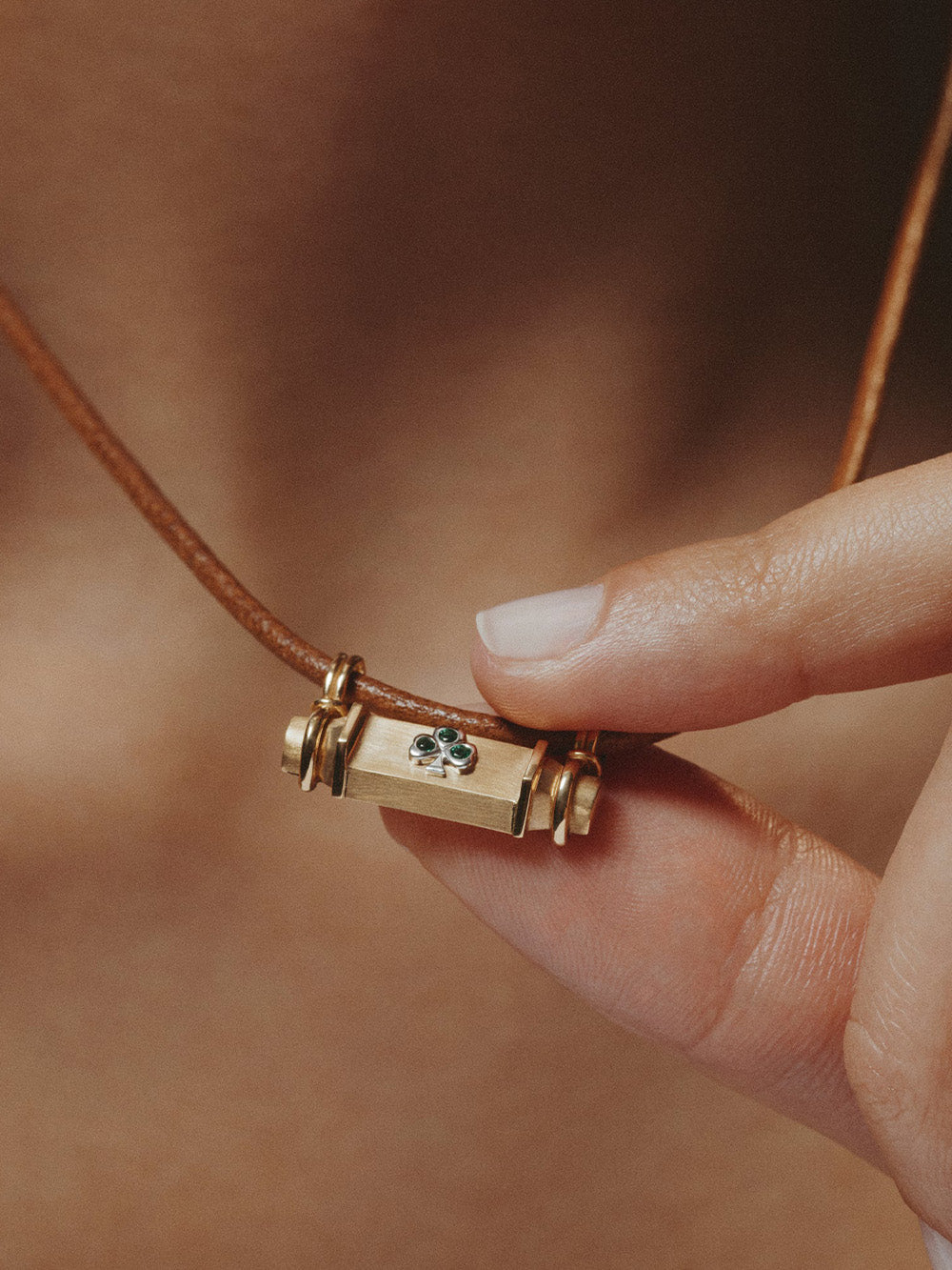 LOCKET SMAH CLOVER LEATHER OJ18K