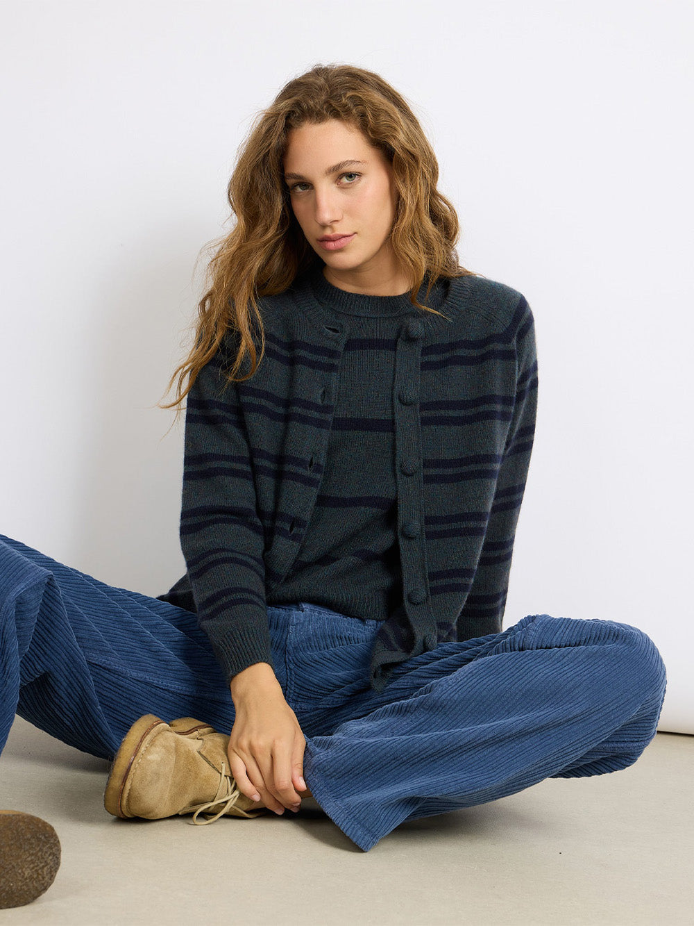 CARDIGAN MAXI MILA STRIPES HUMUS