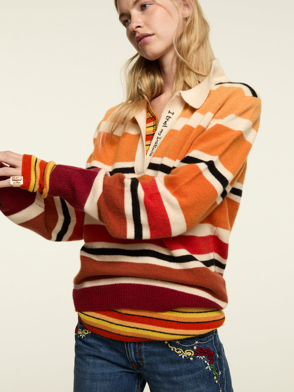 ORANGE POLO SWEATER