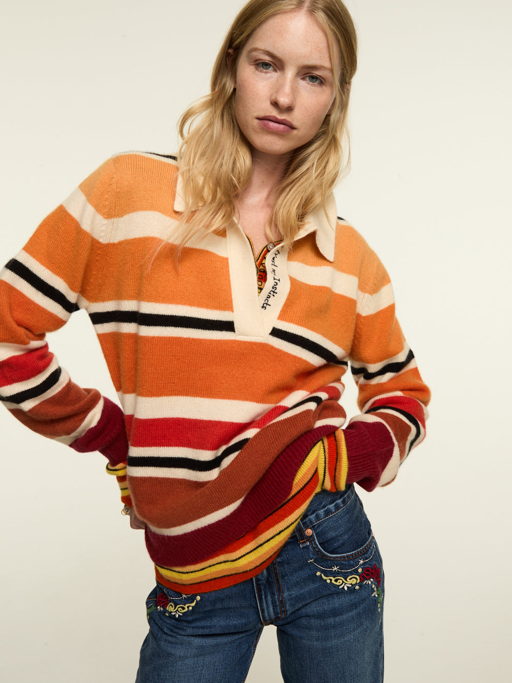 ORANGE POLO SWEATER