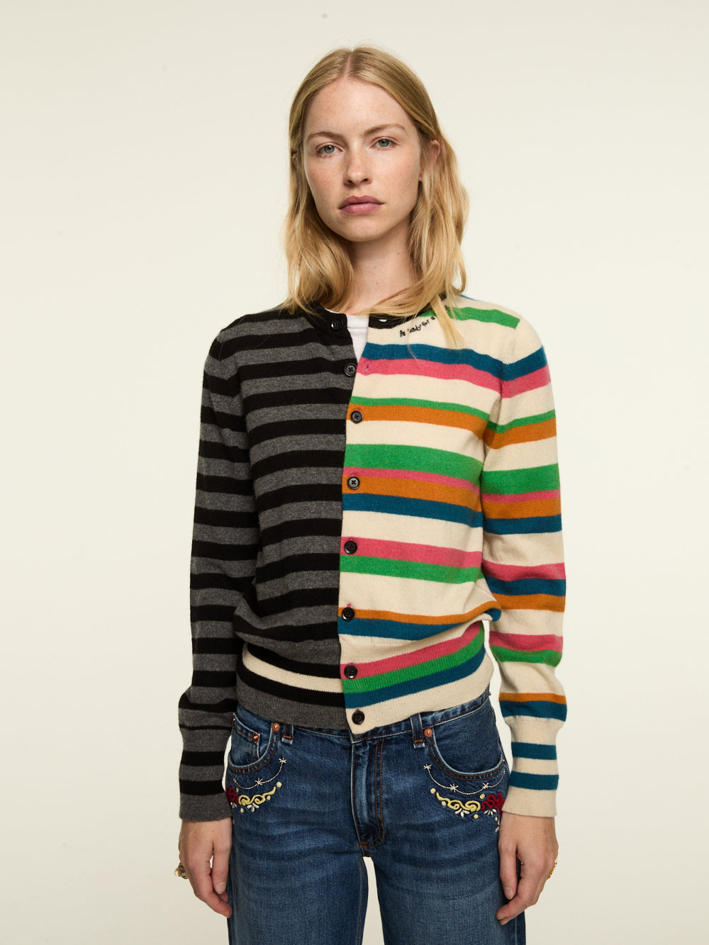 CARDIGAN DÉCALÉ MULTICOLORE