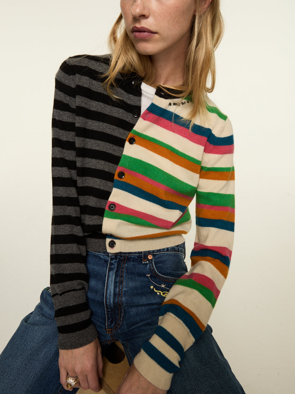 CARDIGAN DÉCALÉ MULTICOLORE