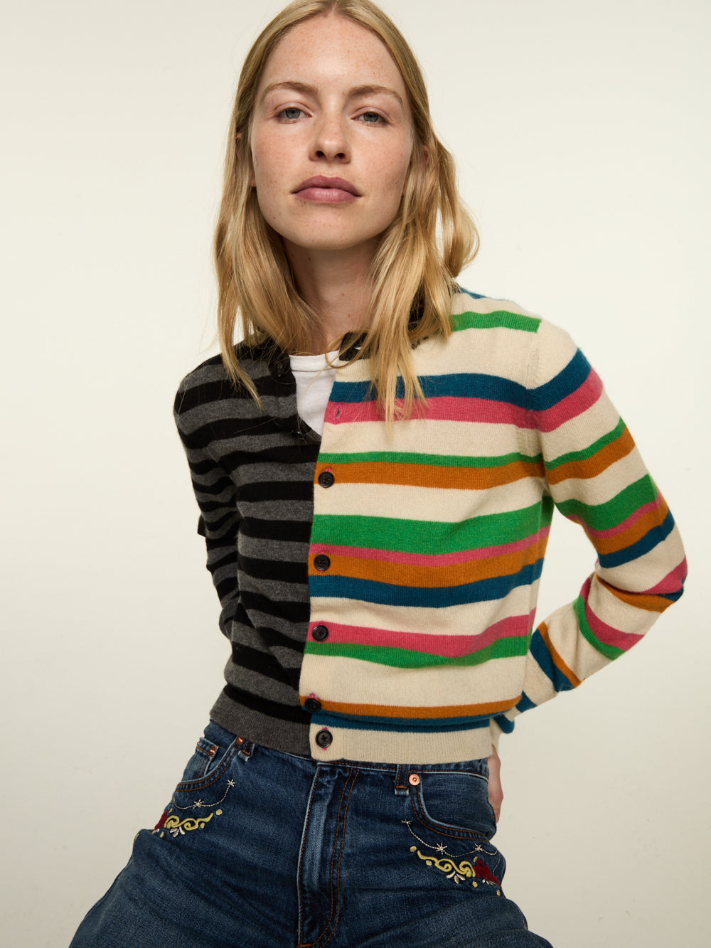 MULTICOLORED, OFFBEAT CARDIGAN