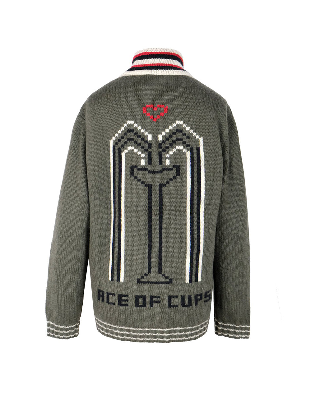 ACE OF CUP KHAKI CARDIGAN