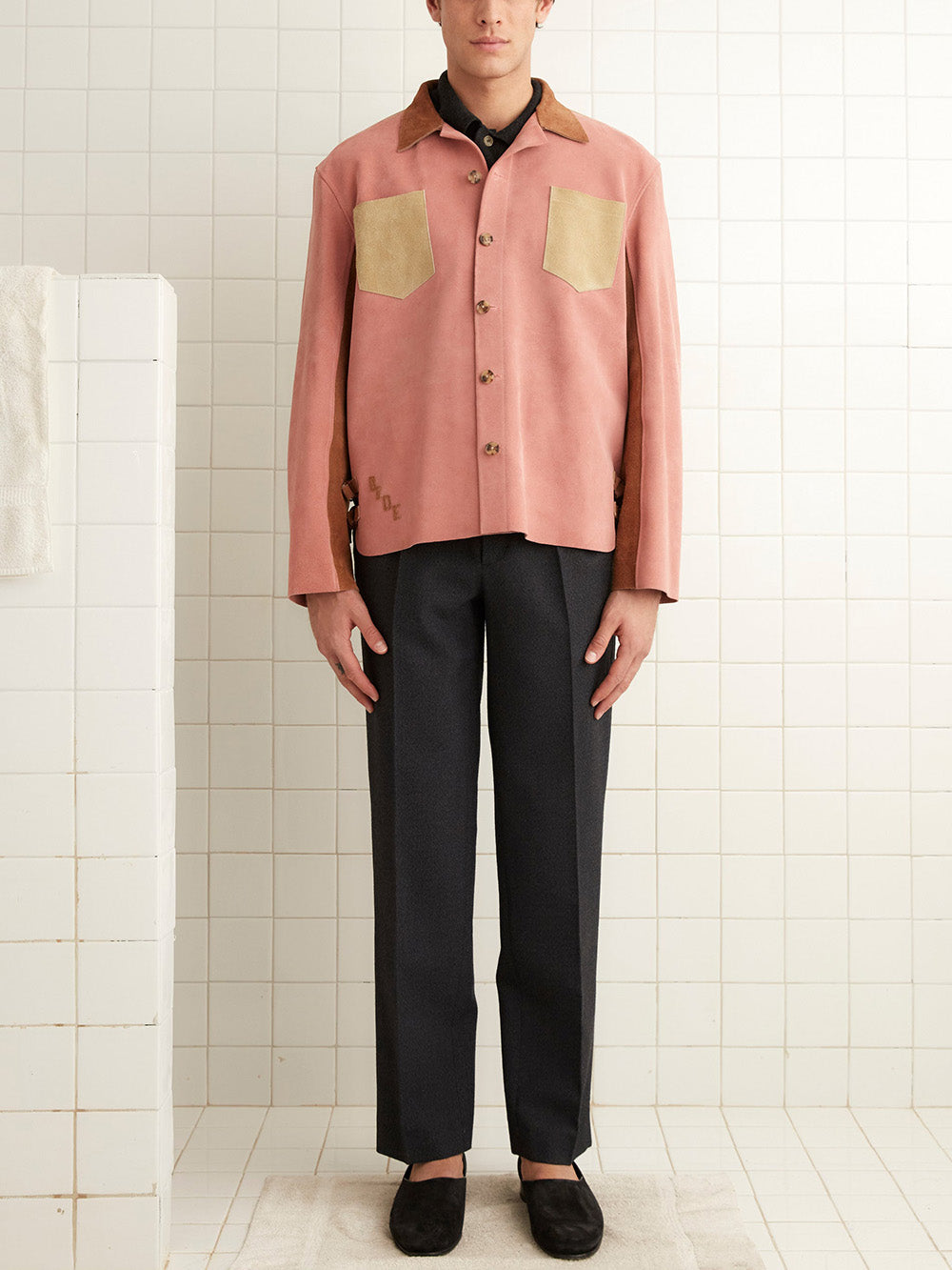 CHEMISE DE TRAVAIL SUEDE ROSE