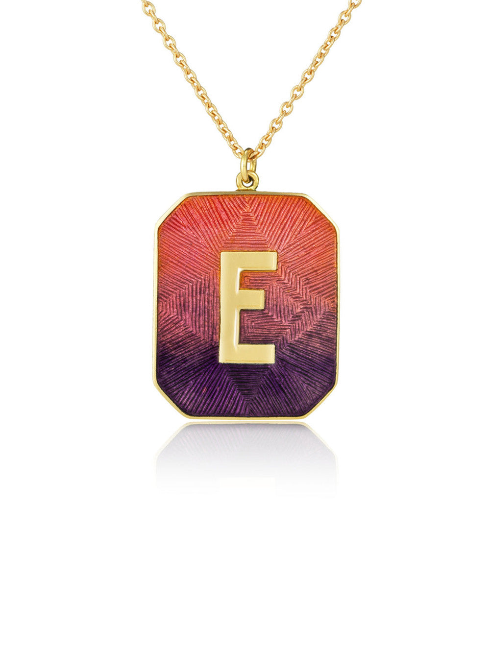 SUNSET E ENAMEL ALPHABET NECKLACE