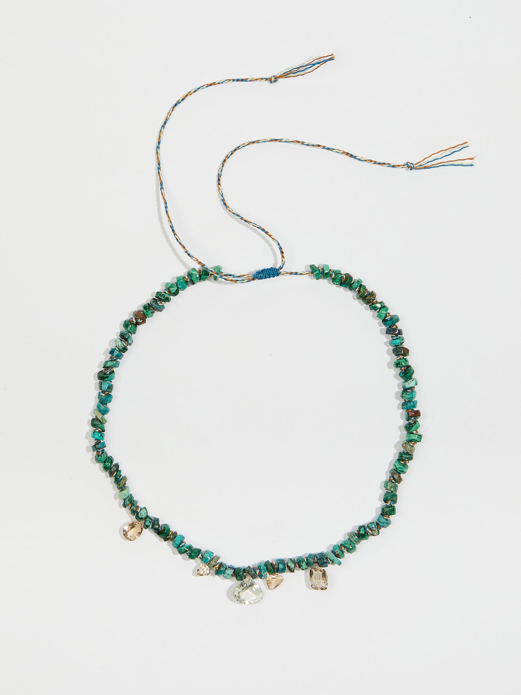 LEA CHRYSOCOLLA, AMETHYST AND CITRINE NECKLACE