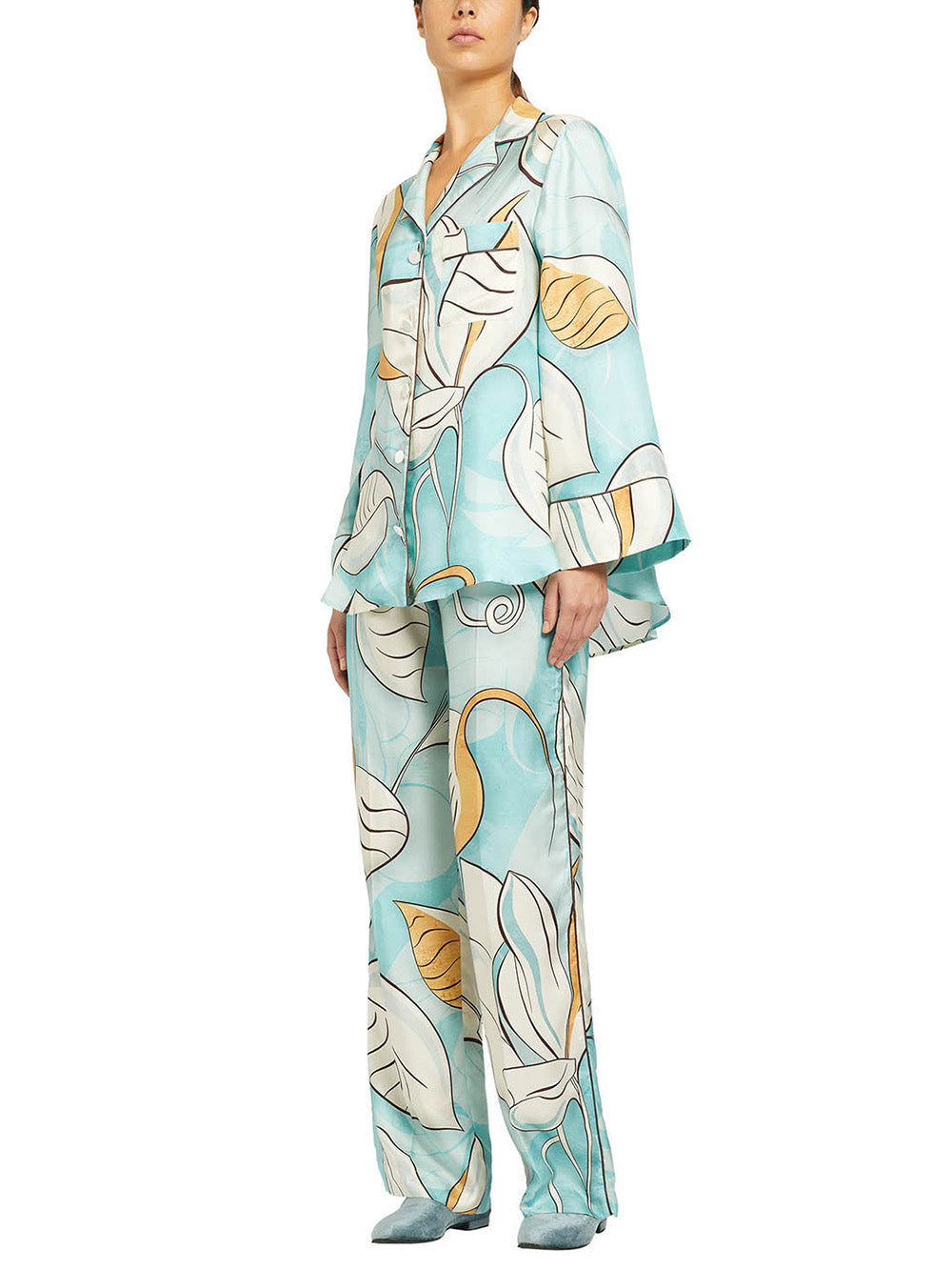 DORIDE BLUE LEAF PANTS