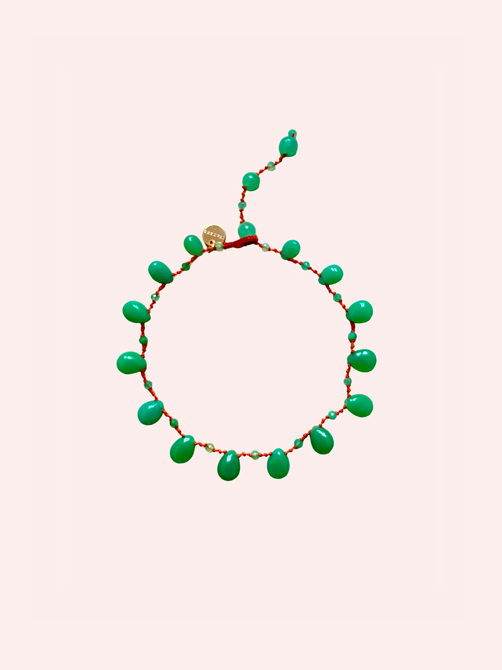 BRACELET DE CHEVILLE EVERGREEN - CHRYSOPRASE