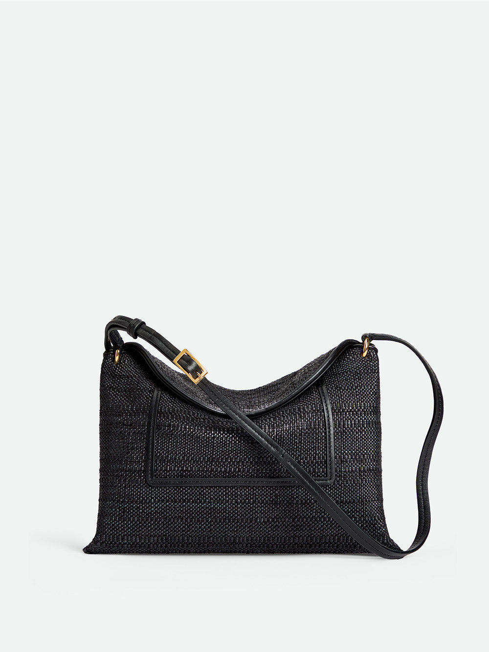 SAC PENELOPE SLOUCH BLACK RAFFIA
