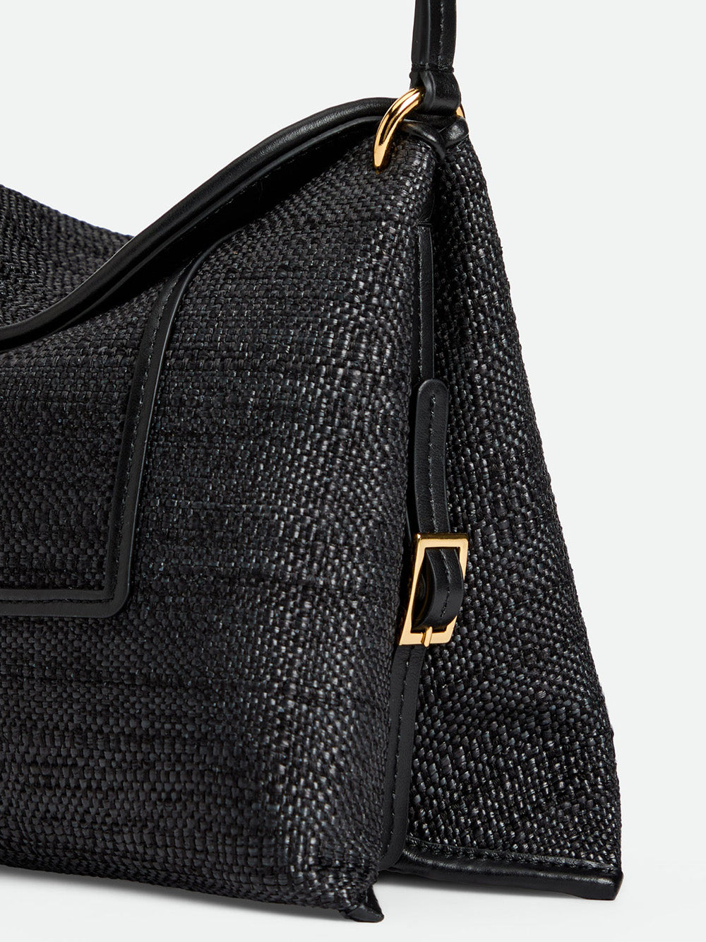 SAC PENELOPE SLOUCH BLACK RAFFIA