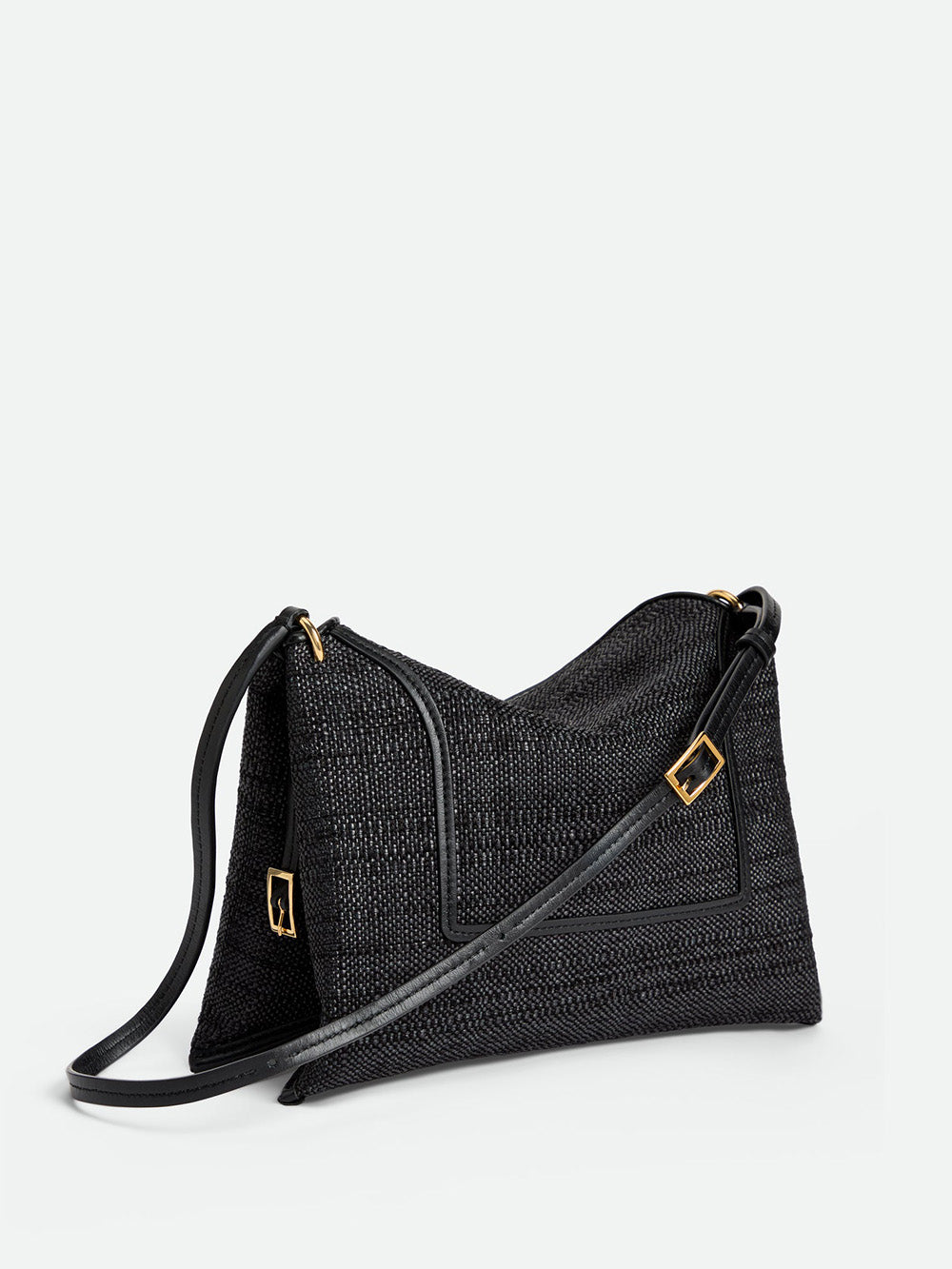 SAC PENELOPE SLOUCH BLACK RAFFIA
