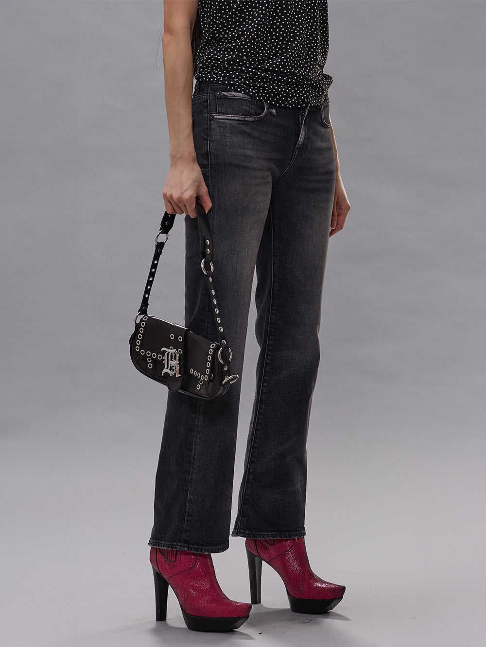 JEAN JOAN CROPPED FLARE ESSEX BLACK