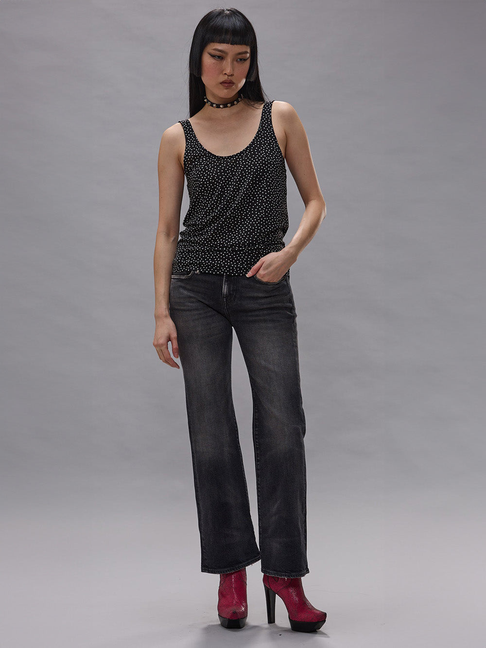 JEAN JOAN CROPPED FLARE ESSEX BLACK