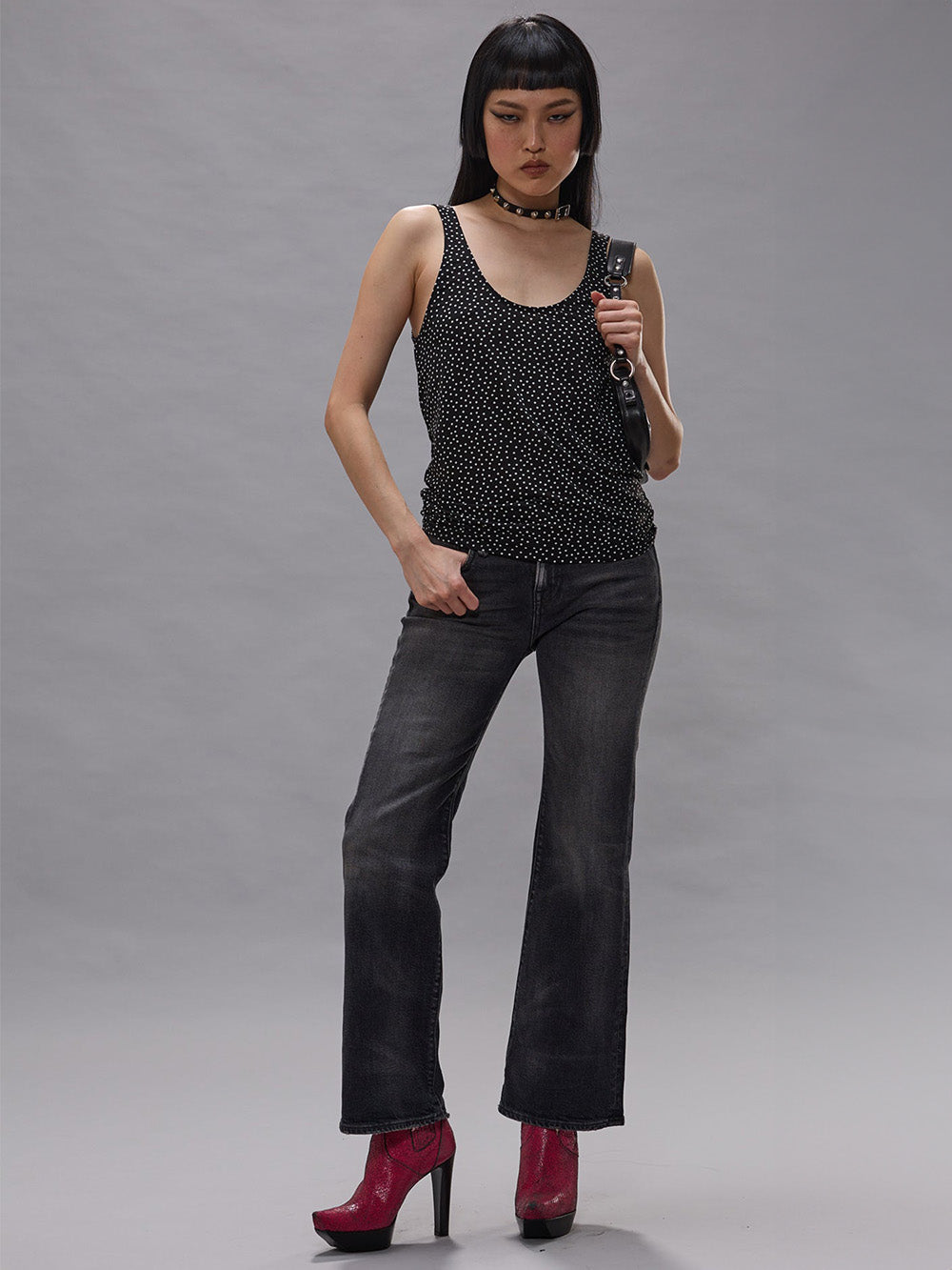 JEAN JOAN CROPPED FLARE ESSEX BLACK